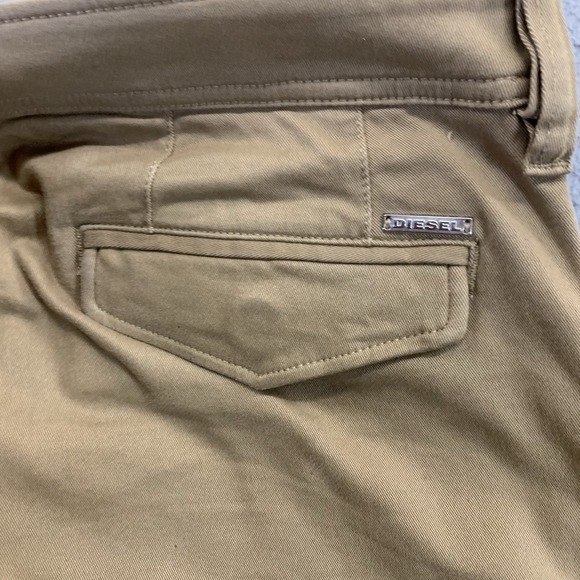 Diesel Chi Groove Cargo Pants Mens 31x32 Tan Slim Straight Zip Button Utility - Picture 12 of 13